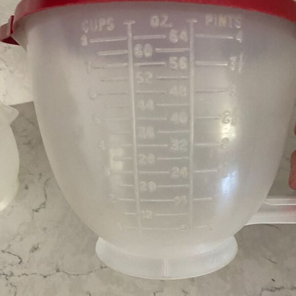 Tupperware Classic Mix-N-Store Measuring Pitcher Set with Red Lid - 1 & 2 Qt. - Picture 7 of 11
